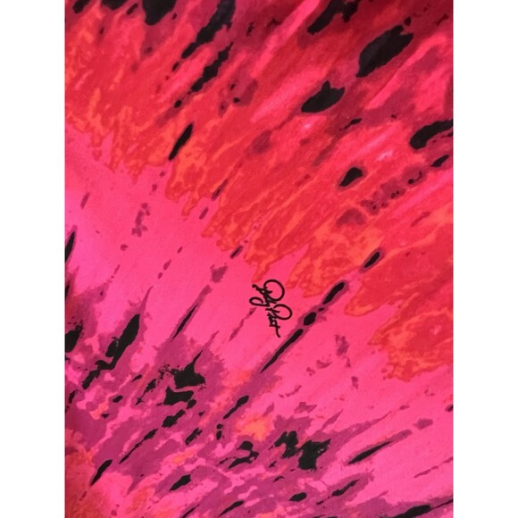 Baby Phat Womens Pink Black tie dye Sexy Flowy Maxi Halter Stretch 2X Dress #196 - Picture 8 of 10